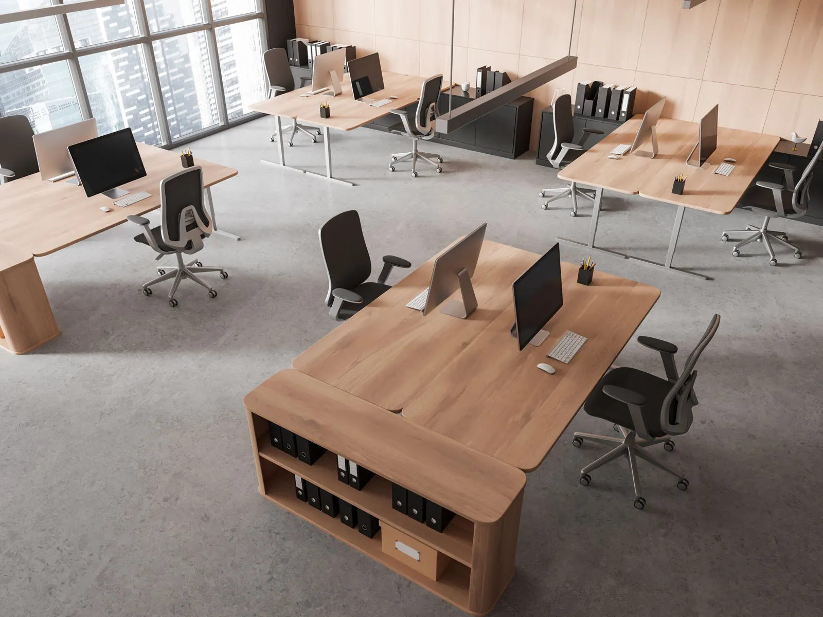 Béton-poli-bureau